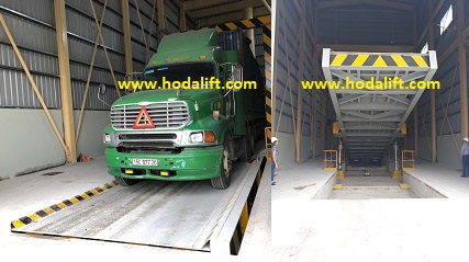 Bàn nâng xe container nhập xá nhà máy cám SunJin Hà Nam